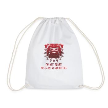 Angry face face angry Swedish Swedish dog - Drawstring Bag - white - Front