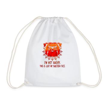 Angry face face angry Swedish Swedish dog - Drawstring Bag - white - Front