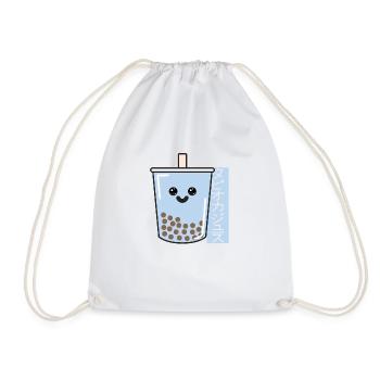 Sweet Kawaii Bubble tea with Japanese script - Drawstring Bag - white - Front