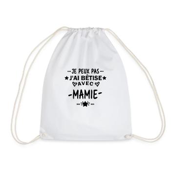 Je peux pas j'ai bêtise avec mamie - Sac de sport léger - blanc - Devant
