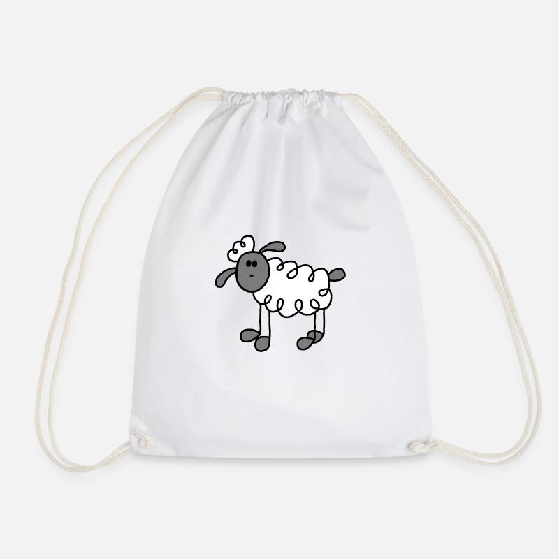 Sheep - Drawstring Bag - white
