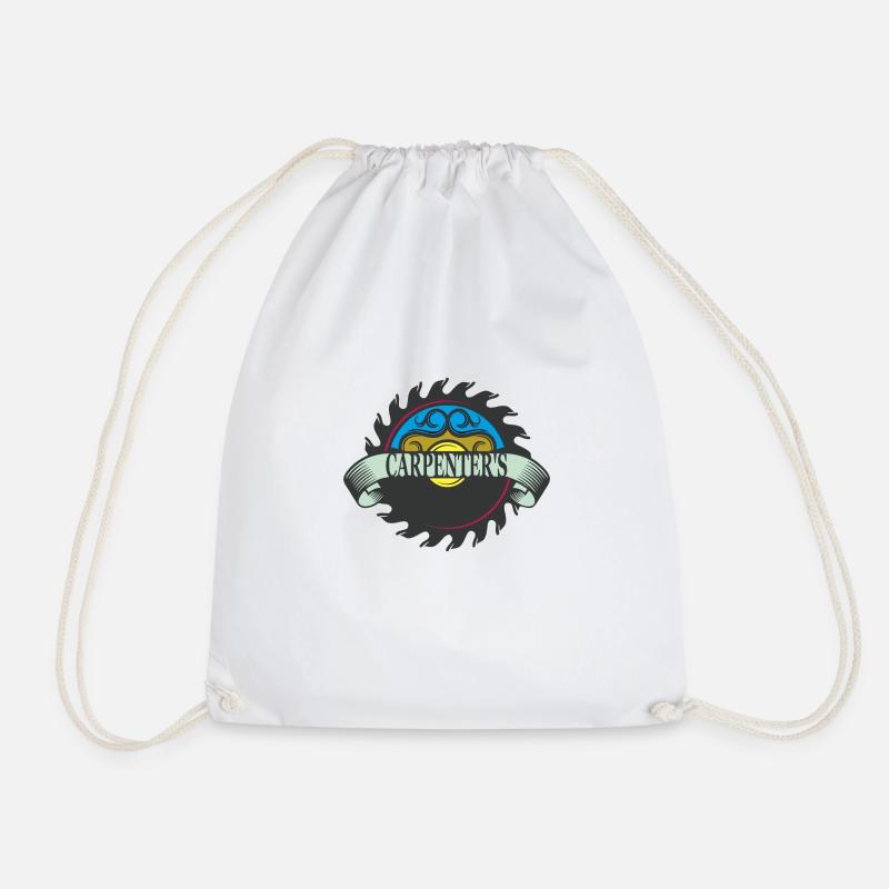 Carpenter Skilled Trades - Drawstring Bag - white