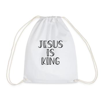 Jesus is King Spruch Geschenk - Turnbeutel - Weiß - Vorne