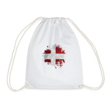 Denmark copenhagen danish scandinavia flag - Drawstring Bag - white - Front