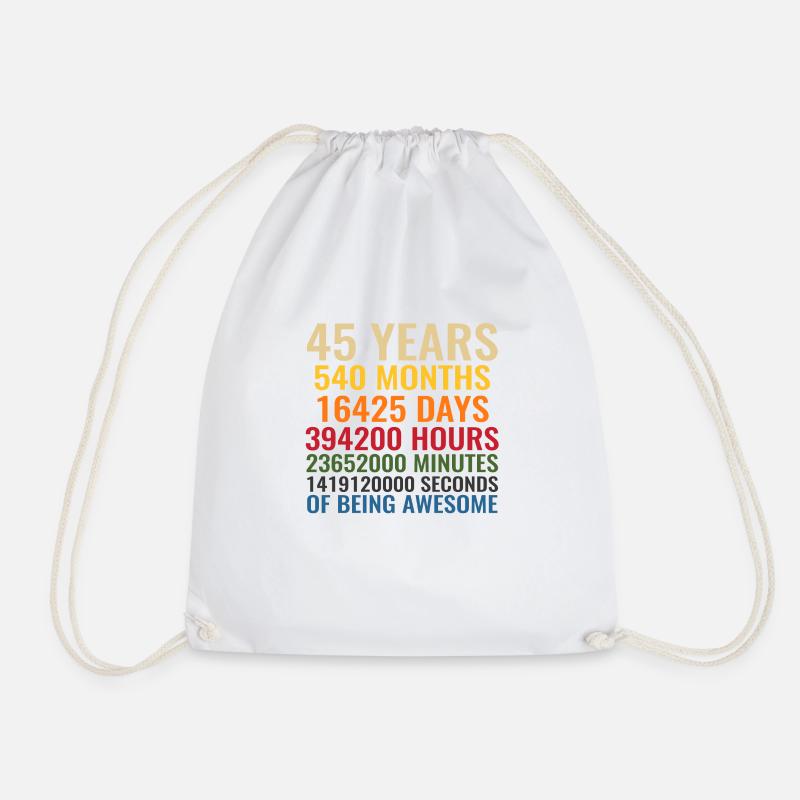 45 Years - Drawstring Bag - white