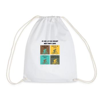 ce que je fais durant mon temps libre vélo - Sac de sport léger - blanc - Devant