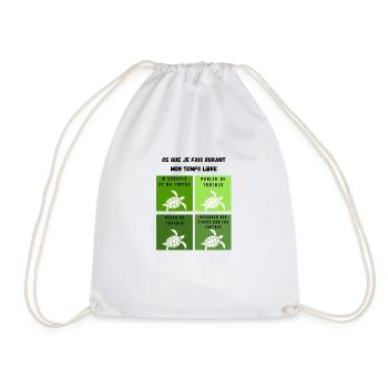 ce que je fais durant mon temps libre tortue - Sac de sport léger - blanc - Devant