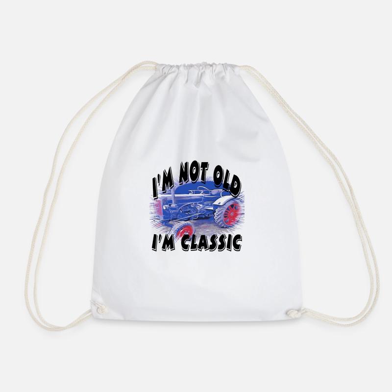 Tractor - Drawstring Bag - white