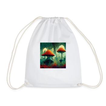 Magic Mushroom Painting - Drawstring Bag - white - Front