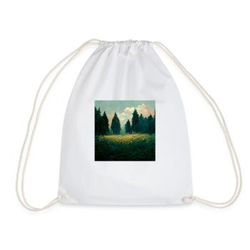 Sunset in the forest - Drawstring Bag - white - Front