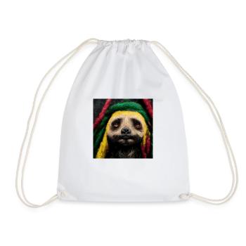 Rasta sloth - Drawstring Bag - white - Front