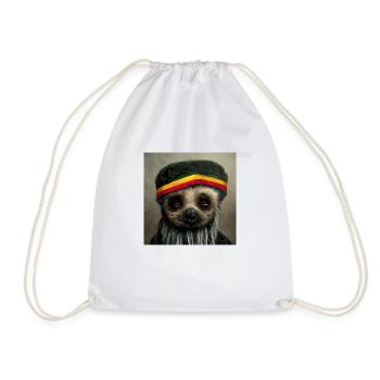 Rasta Sloth - Drawstring Bag - white - Front