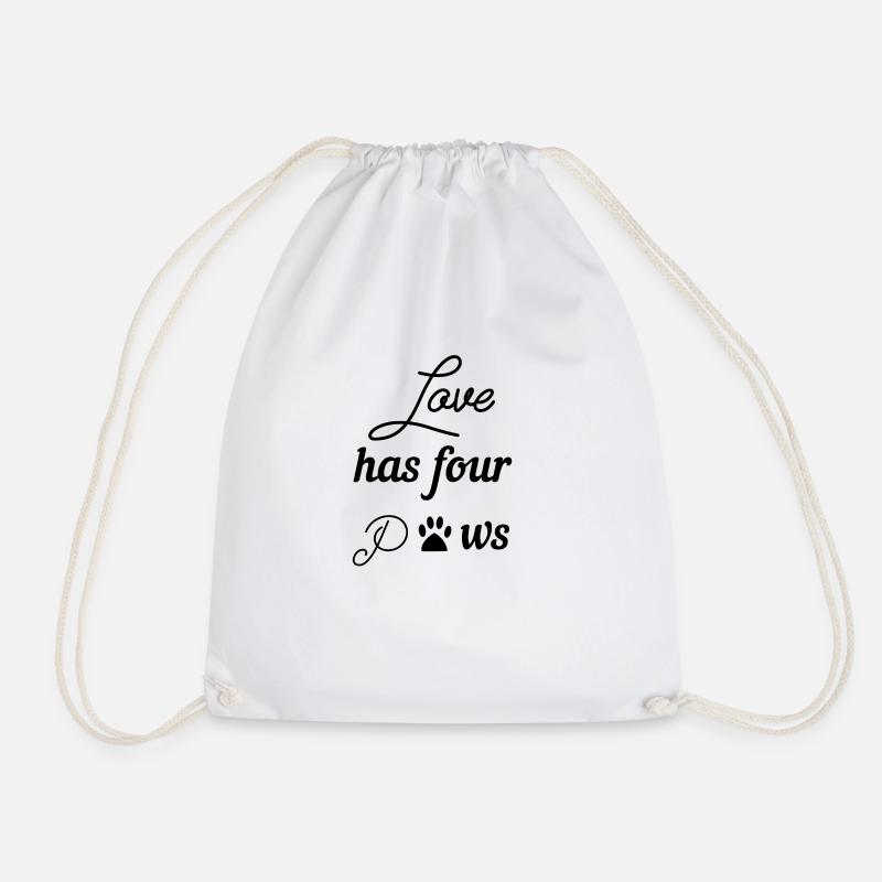 love has four paws - Drawstring Bag - white