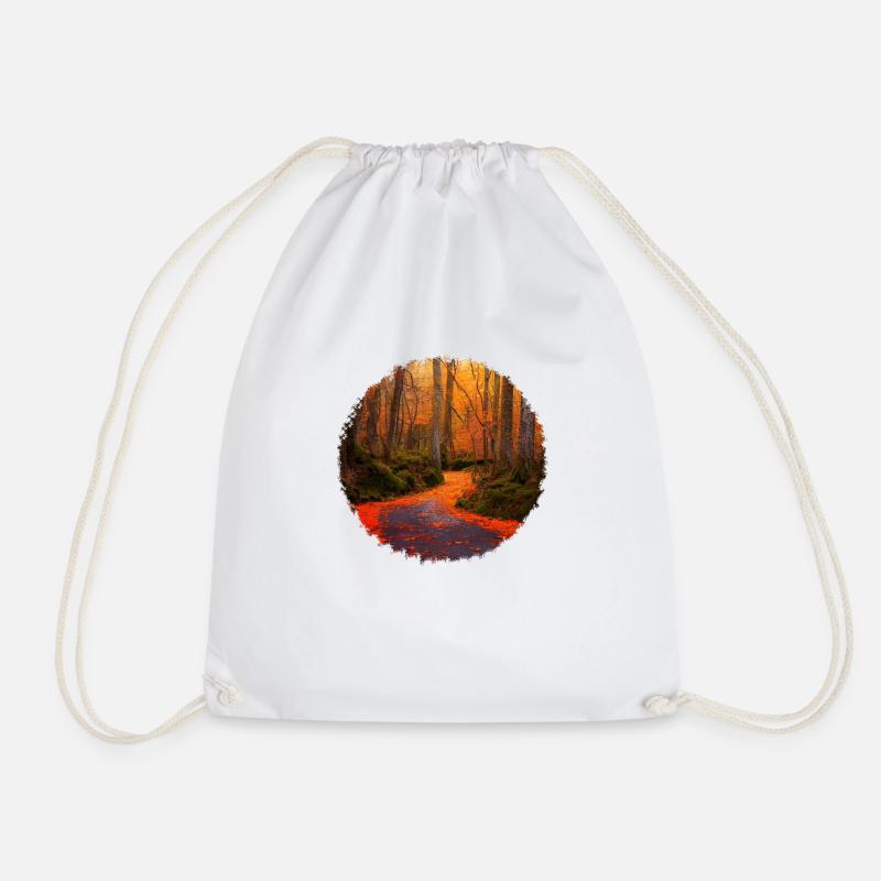 Autumn forest - Drawstring Bag - white