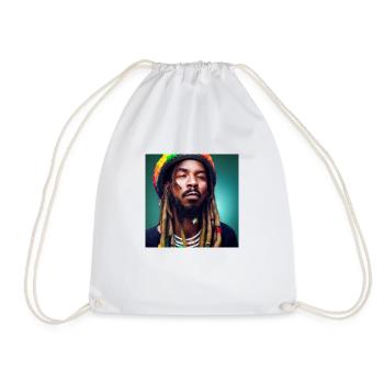 Rastafarian portrait - Drawstring Bag - white - Front