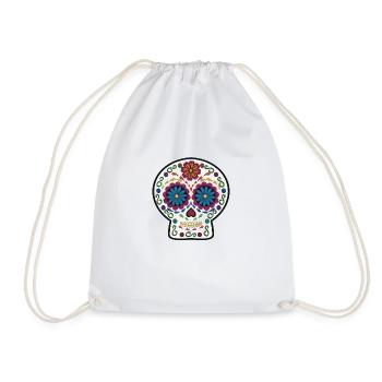 Skul l/ Calavera/ Skelettkopf / Totenkopf - Drawstring Bag - white - Front