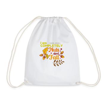I am Nuts about Fall, Wonderful Autumn T-Shirt - Drawstring Bag - white - Front