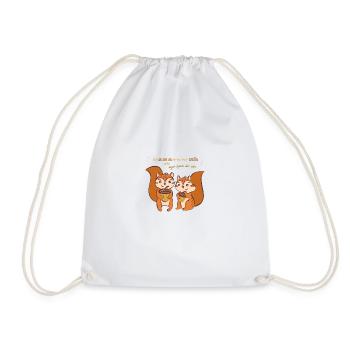 Squirrels think... - Drawstring Bag - white - Front