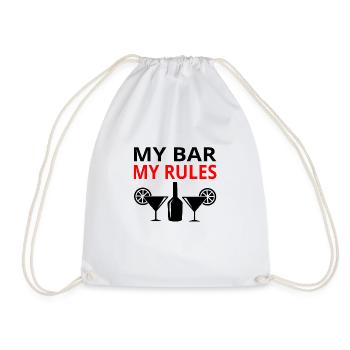Bar - Drawstring Bag - white - Front