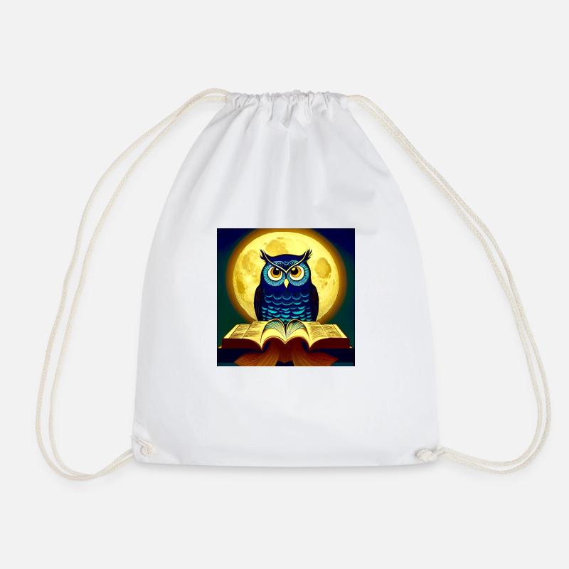 Réserver hibou à la pleine lune - Sac de sport léger - blanc