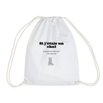Tee-shirt drague chat vie - Sac de sport léger - blanc - Devant