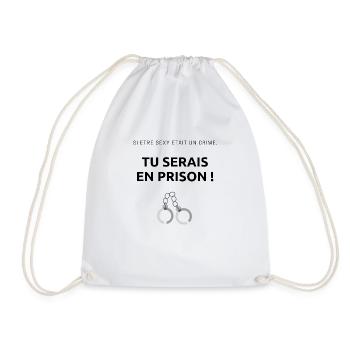 Tee-shirt drague sexy prison - Sac de sport léger - blanc - Devant
