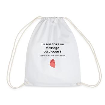 Tee-shirt drague massage cardiaque - Sac de sport léger - blanc - Devant