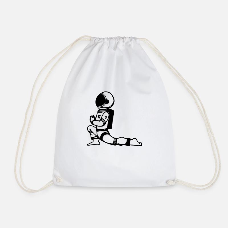 Astronaut Yoga Lustig Geschenkidee - Turnbeutel - Weiß
