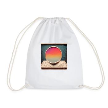 A round mirror banner stands on an ancient Roman t - Drawstring Bag - white - Front