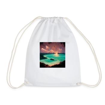 Paradise on earth in the form of an island with th - Drawstring Bag - white - Front
