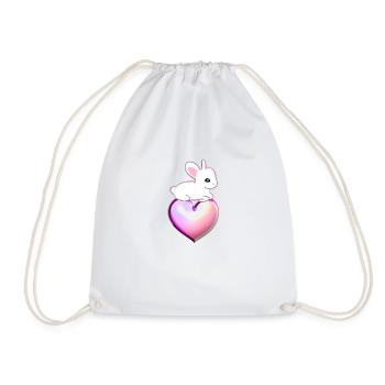 symbole de cœur rose amour lapin animal - Sac de sport léger - blanc - Devant