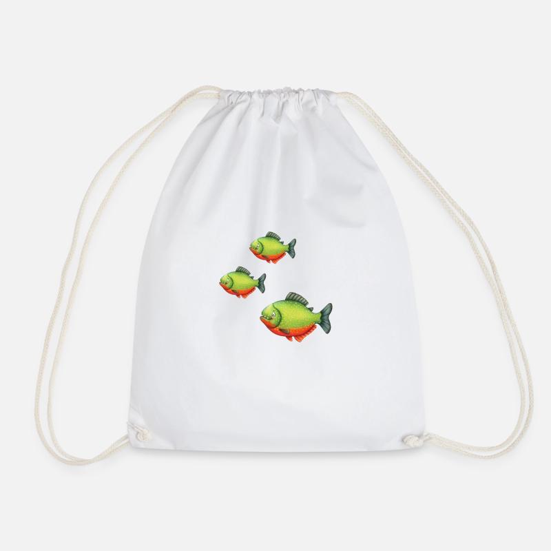 Piranhas - Drawstring Bag - white