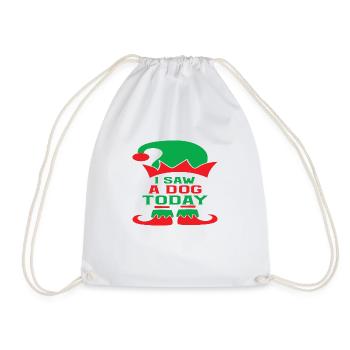 I saw a Dog today - Drawstring Bag - white - Front