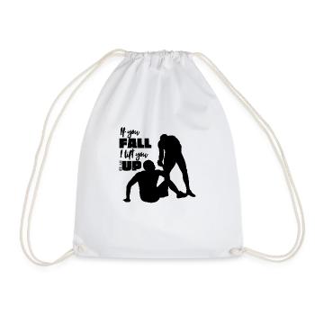 If you fall, I lift you up (English) - Ecc/4:10 - Drawstring Bag - white - Front