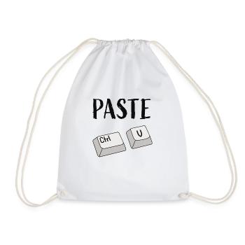 Ctrl V Insert - Drawstring Bag - white - Front