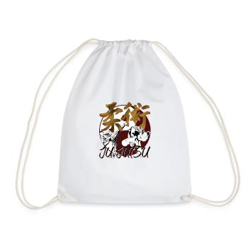 Ju Jutsu Jiu-Jitsu Ying Yang Kanji - Drawstring Bag - white - Front