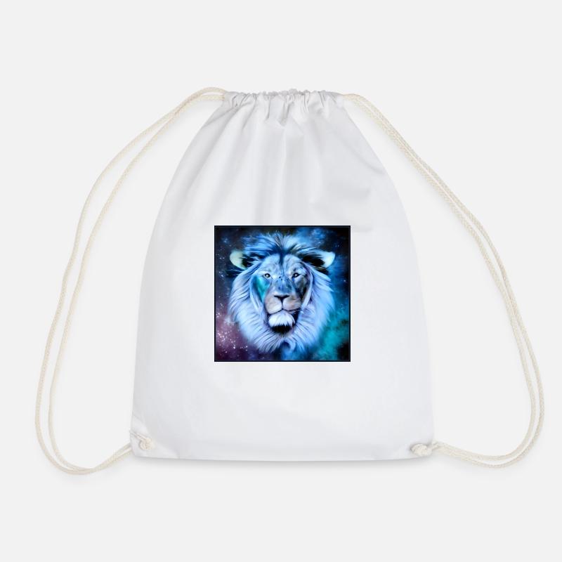 SURREAL LION 3 - Drawstring Bag - white