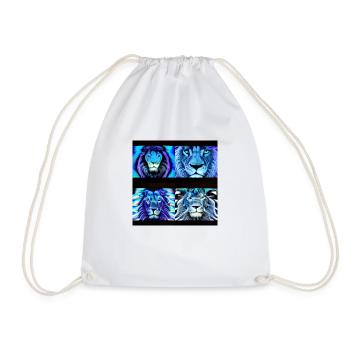 FOUR BLUE LIONS - Drawstring Bag - white - Front