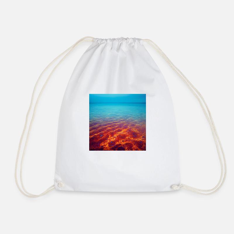 Calm Rainbow Sea - Drawstring Bag - white