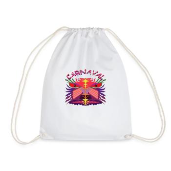 carnival mask - Drawstring Bag - white - Front
