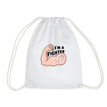 Fight Cancer - White ribbon - Turnbeutel - Weiß - Vorne