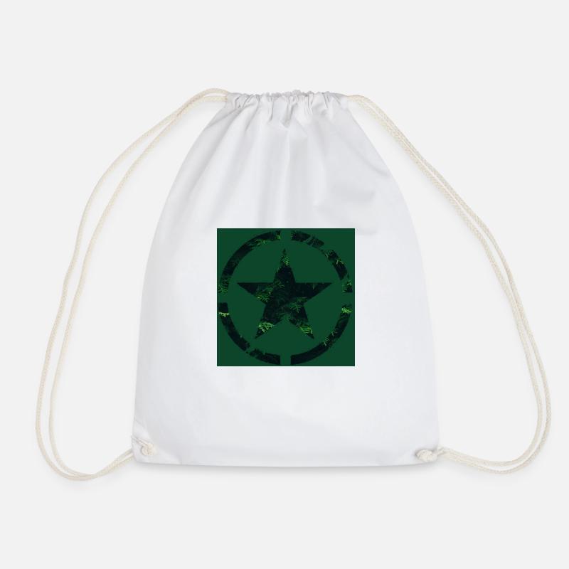star 5 - Drawstring Bag - white