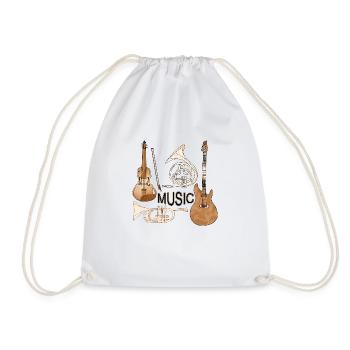Musical instruments - Drawstring Bag - white - Front