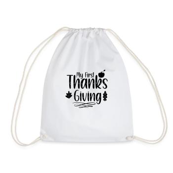 My First Thanks Giving1 - Drawstring Bag - white - Front