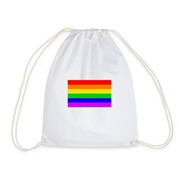 Gay Regenbogen Transgender Regenbogen Flagge - Turnbeutel - Weiß - Vorne