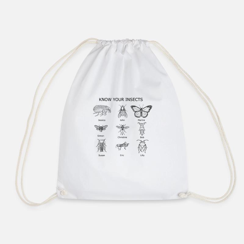 know your insects - Drawstring Bag - white