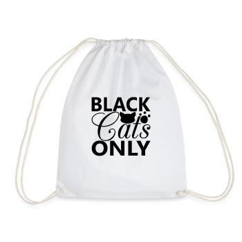 Black Cats Only - Drawstring Bag - white - Front