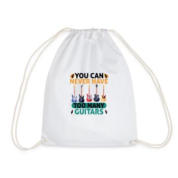 You Can Never Have Too Many Guitars - Drawstring Bag - white - Front
