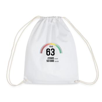 Anniversaire 63 ans Compteur - Sac de sport léger - blanc - Devant