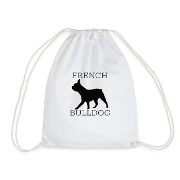 French Bulldog - Drawstring Bag - white - Front